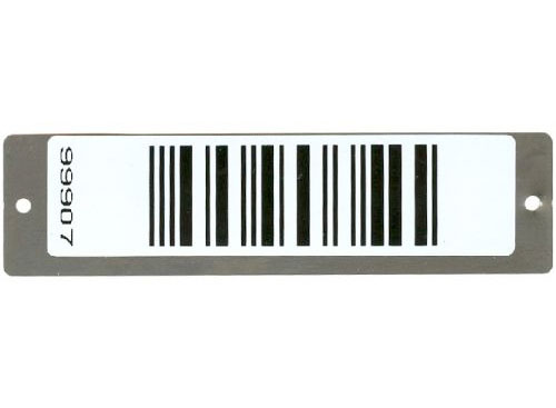 Etichetta di identificazione  con bar code inciso su ceramica resistente ad alte temperature 